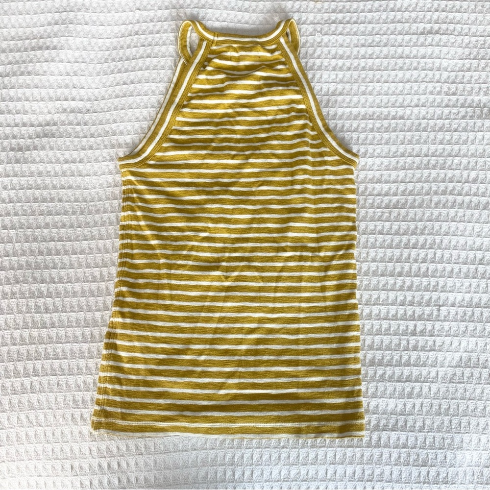 Madewell Mustard and White Striped Tank Top XS - Picture 4 of 5